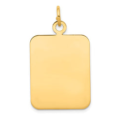 14k Plain Rectangular .035 Gauge Engravable Disc Charm - 2