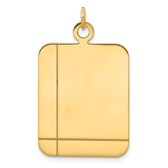14k Plain Rectangular .018 Gauge Engravable Disc Charm - 2