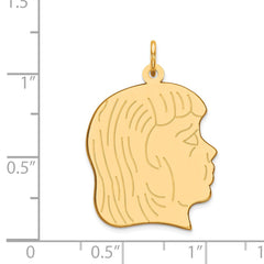 14k .013 Depth Engravable Girl Head Charm - 5