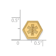 14k 9.5mm Hexagon Non-enameled Attachable Medical Jewelry Emblem