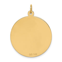 14k 25mm Round Non-enameled Medical Jewelry Pendant