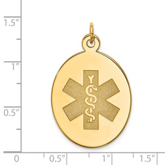 14k 31x22mm Oval Non-enameled Medical Jewelry Pendant