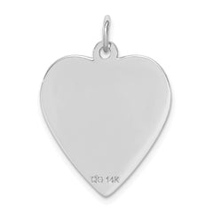 14k White Gold 19mm Heart-Shaped Red Enameled Medical Jewelry Pendant