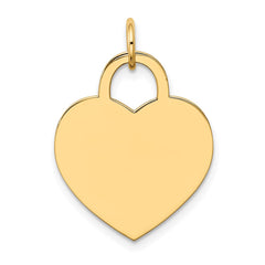 14k Large Engravable Heart Charm