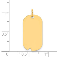 14k Plain .035 Gauge Engravable Dog Tag w/Notch Disc Charm - 3