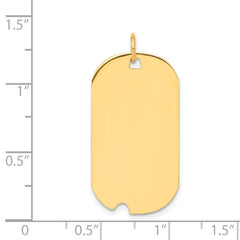 14k Plain .027 Gauge Engravable Dog Tag w/Notch Disc Charm - 5