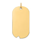 14k Plain .018 Gauge Engravable Dog Tag w/Notch Disc Charm - 5