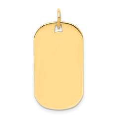 14k Plain .013 Gauge Engraveable Dog Tag Disc Charm - 2
