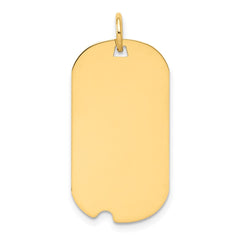 14k Plain .011 Gauge Engraveable Dog Tag w/Notch Disc Charm