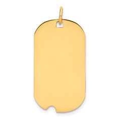 14k Plain .009 Gauge Engraveable Dog Tag w/Notch Disc Charm - 2