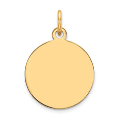 14k Plain .027 Gauge Circular Engravable Disc Charm - 6