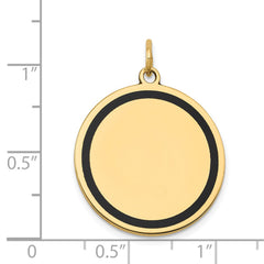 14k w/Enamel .027 Gauge Circular Engravable Disc Charm - 2