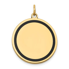14k w/Enamel .027 Gauge Circular Engravable Disc Charm - 2