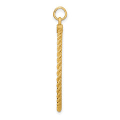 14k Plain .013 Gauge Circular Engravable Disc with Rope Charm - 7