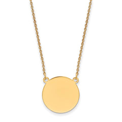 14k Plain .027 Gauge Circular Engravable Disc 18in Necklace - 4
