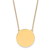 14k Plain .013 Gauge Circular Engravable Disc 18in Necklace
