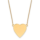 14k Plain .018 Gauge Heart Engravable Disc 18in Necklace - 2