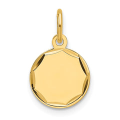 14k Etched .011 Gauge Engravable Round Disc Charm