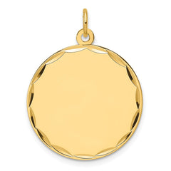 14k Etched .011 Gauge Engravable Round Disc Charm - 4