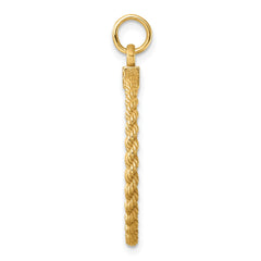 14k Plain .013 Gauge Circular Engravable Disc with Rope Charm - 5