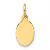 14k Plain .013 Gauge Engravable Oval Disc Charm - 2