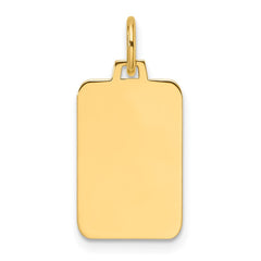 14k Plain .018 Gauge Engravable Rectangular Disc Charm - 6