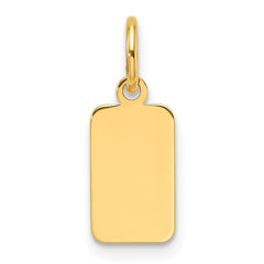 14k Plain .018 Gauge Engravable Rectangular Disc Charm - 4