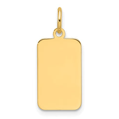 14k Plain .013 Gauge Engravable Rectangular Disc Charm - 2