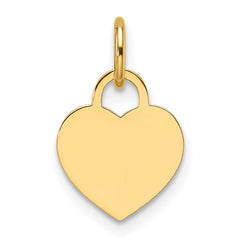 14k Small Engravable Heart Charm - 4