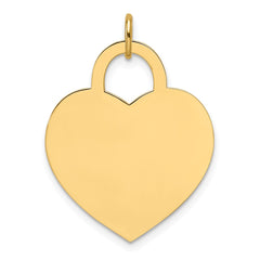 14k Large Engravable Heart Charm - 4