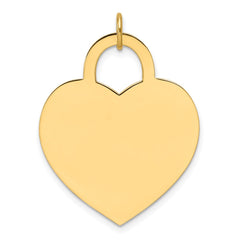 14k Large Engravable Heart Charm - 5