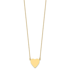 14k Plain .018 Gauge Heart Engravable Disc 18in Necklace - 3