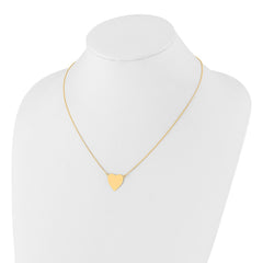 14k Plain .018 Gauge Heart Engravable Disc 18in Necklace - 3