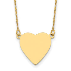 14k Plain .018 Gauge Heart Engravable Disc 18in Necklace - 3