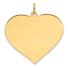 14k Plain .011 Gauge Engravable Heart Disc Charm