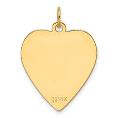 14k Plain .013 Gauge Engravable Heart Disc Charm - 10