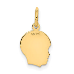 14k .011 Depth Engravable Boy Head Charm - 3