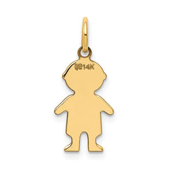 14k .018 Depth Engravable Boy Charm - 2