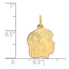 14k .011 Depth Engravable Girl Head Charm - 2