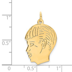 14k .013 Depth Engravable Boy Head Charm - 2