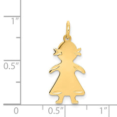 14k .011 Depth Engravable Girl Charm - 2