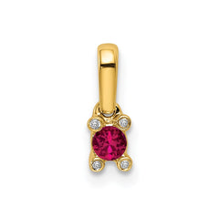 14K Family Jewelry Diamond Semi-Set Pendant - 12