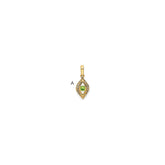 14K Family Jewelry Synthetic Stone & Diamond Set Pendant - 6