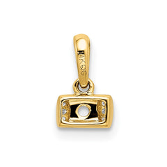 14K Family Jewelry Geniune Stone & Diamond Set Pendant - 5