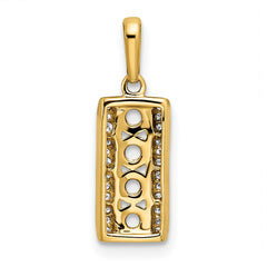 14K Family Jewelry Geniune Stone & Diamond Set Pendant - 6