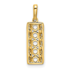 14K Family Jewelry Geniune Stone & Diamond Set Pendant - 11