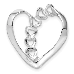 14k white gold Polished 4-Stone Mothers Heart Slide Mounting
