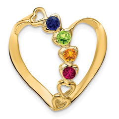 14k Synthetic Diamond Family Heart Slide - 7