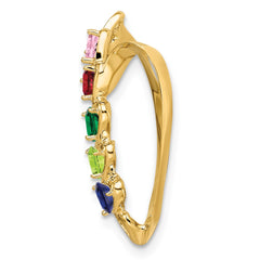 14k Synthetic Diamond Family Heart Slide - 4