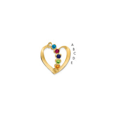 14k Synthetic Diamond Family Heart Slide - 4
